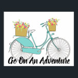 Poster  fiets en offerte<br><div class="desc">Wandkunst met een  fiets en bloemen en een citaat.</div>