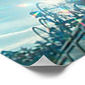 Poster - Fietsen met regenboogstralen (Hoek)