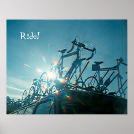 Poster - Fietsen met regenboogstralen