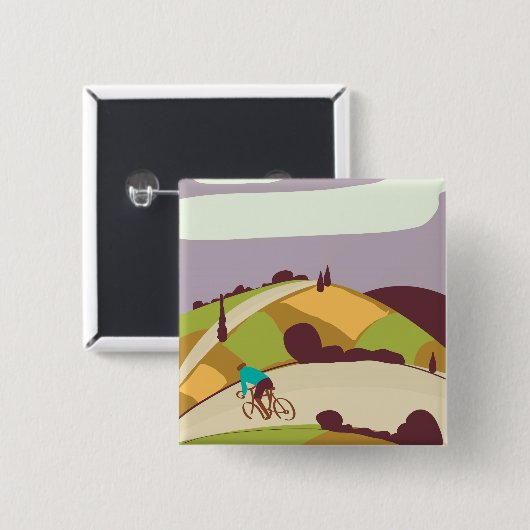 Poster fietsen Vierkante Button 5,1 Cm (Voorkant /achterkant)