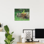 Poster fietsprietbloemen in mandje (Thuiskantoor)