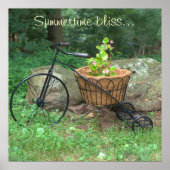 Poster fietsprietbloemen in mandje (Voorkant)