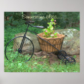 Poster fietsprietbloemen in mandje (Voorkant)
