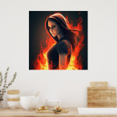 Poster Fille Super-Héros (Keuken)