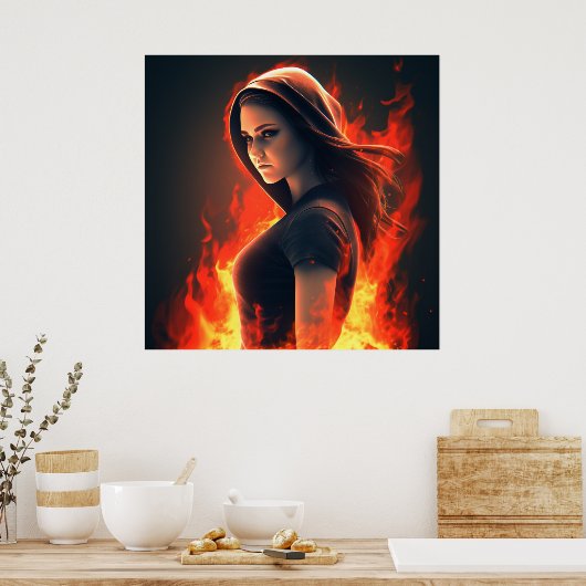 Poster Fille Super-Héros (Keuken)