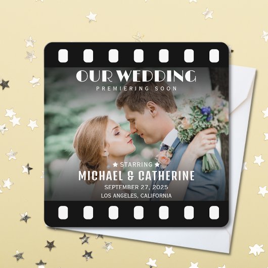 Poster film Reel Weddenschap Unieke Save The Date