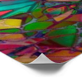 Poster Floral Abstract Glas in lood (Hoek)