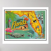 Poster Florida Attraction Map (Voorkant)