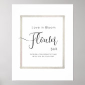 Poster FLOWER BAR for bridal showers. (Voorkant)