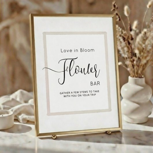 Poster FLOWER BAR for bridal showers.