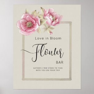 Poster FLOWER BAR voor bruidsfeesten. 