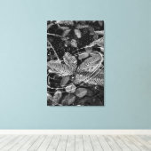 Poster Folhas - P&B Canvas Afdruk (Insitu (Houten vloer))