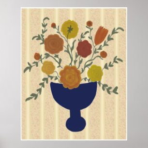Poster Folk Art Flower Arrangement