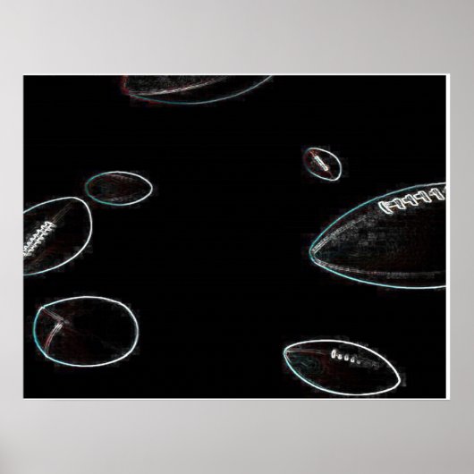 Poster Football met gloeiend effect (Voorkant)