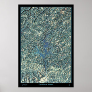 Poster foto van het Martin-meer, Alabama-satelliet