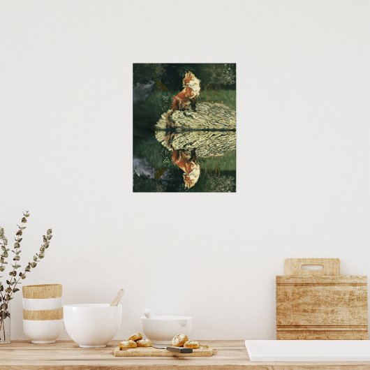 Poster - Fox aan de rivier (Keuken)