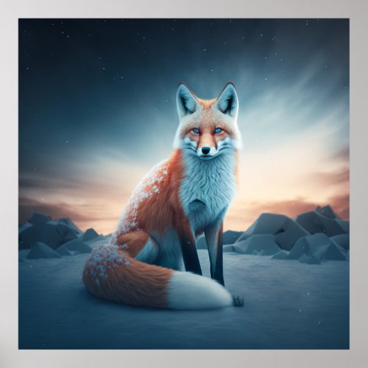 Poster Fox Snow (Voorkant)