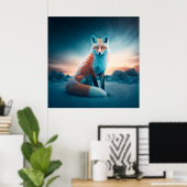 Poster Fox Snow (Thuiskantoor)