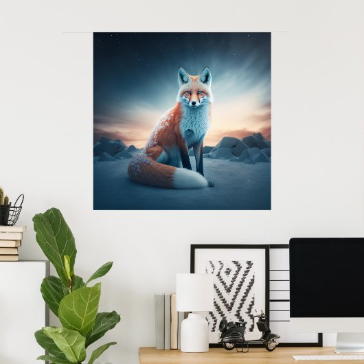 Poster Fox Snow (Thuiskantoor)