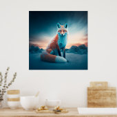Poster Fox Snow (Keuken)