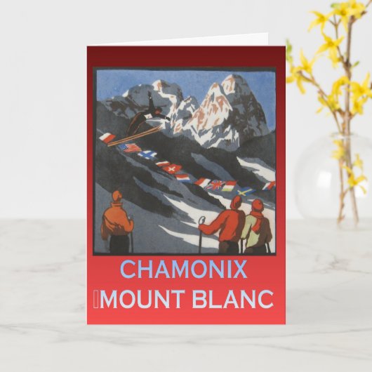  Poster, Frankrijk, Chamonix, Mt Blanc Kaart (Gele Bloem)