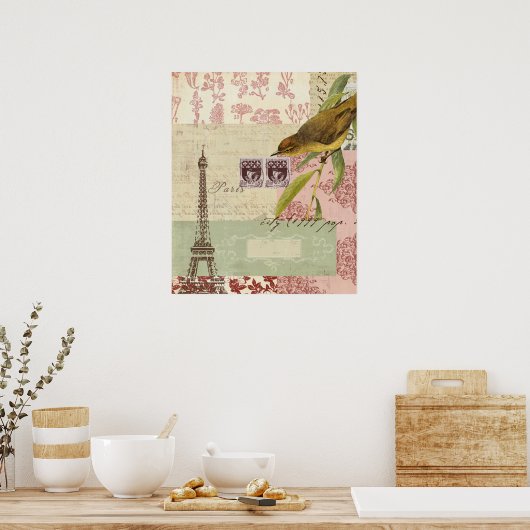 Poster Franse collage (Keuken)