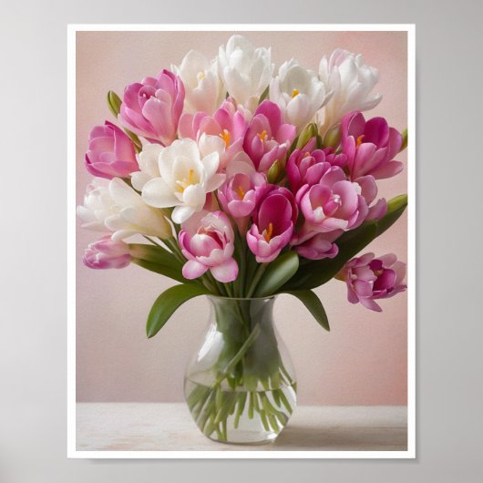 Poster Fresh Freesia Bloemboeket Wanddecoratie (Voorkant)