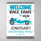 Póster  Fun 2nd Birthday Race Car Driver Poster (Voorkant)