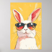 Poster Funny Bunny met zonnebril (Voorkant)