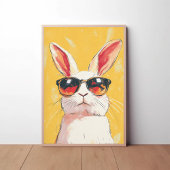 Poster Funny Bunny met zonnebril