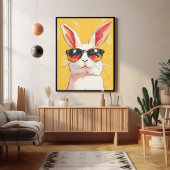 Poster Funny Bunny met zonnebril
