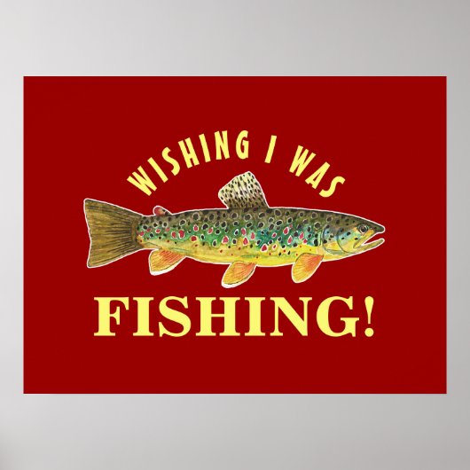 Poster Funny Fly Fishing Trout Afbeelding (Voorkant)