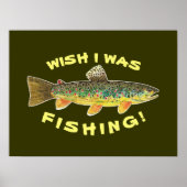 Poster Funny Fly Fishing Trout Picture (Voorkant)