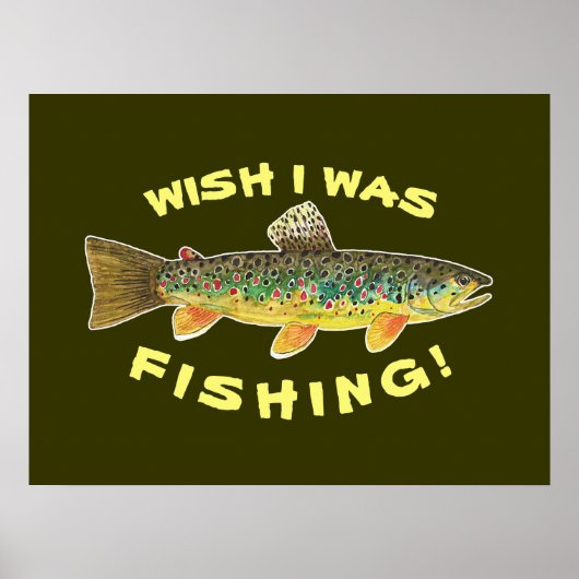Poster Funny Fly Fishing Trout Picture (Voorkant)