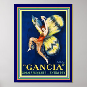 Poster Gancia ad Cappiello 12 x 16