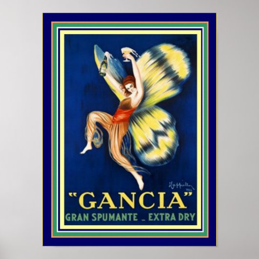 Poster Gancia ad Cappiello 12 x 16 (Voorkant)