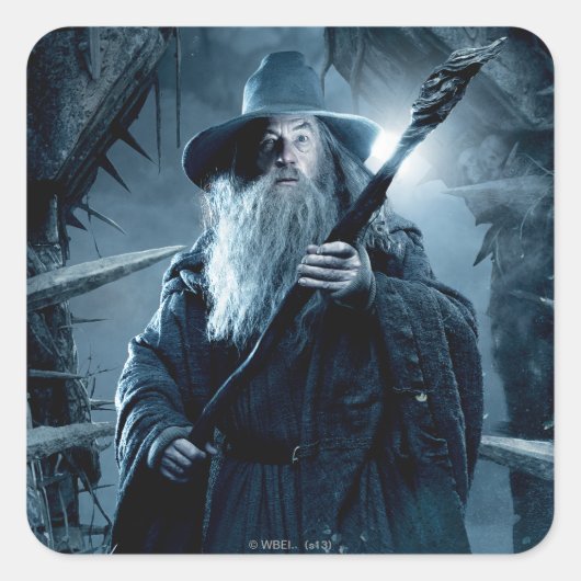 Poster Gandalf Character 3 Vierkante Sticker (Voorkant)