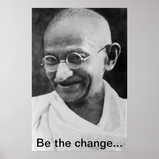 Poster Gandhi "Be the change" (Voorkant)