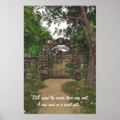 Poster Garden Gate met citaat (Voorkant)