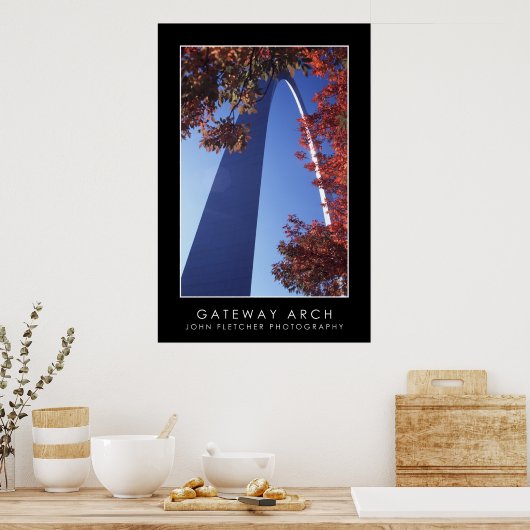 Poster Gateway Arch met grenzen (Keuken)