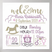 poster geboortecijfer baby (Voorkant)