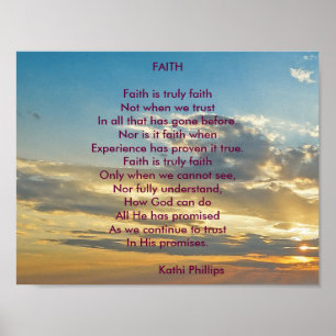 Poster gedicht: "Faith"