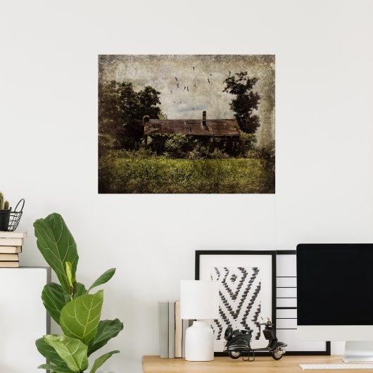 Poster gehakt door het verleden (Thuiskantoor)