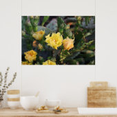 Poster Gele Cactus Flowers (Keuken)