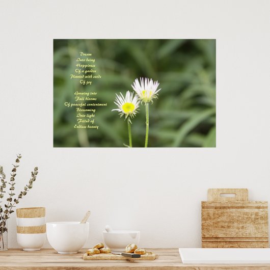 Poster geluk bij gedicht (Keuken)