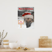 Poster German Shepherd Santa Stop Hier Sign (Keuken)