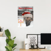 Poster German Shepherd Santa Stop Hier Sign (Thuiskantoor)