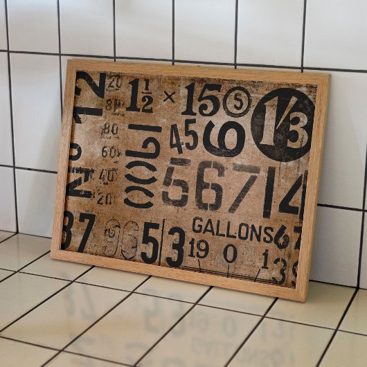 poster  getallen voor ontkoppeling of collage