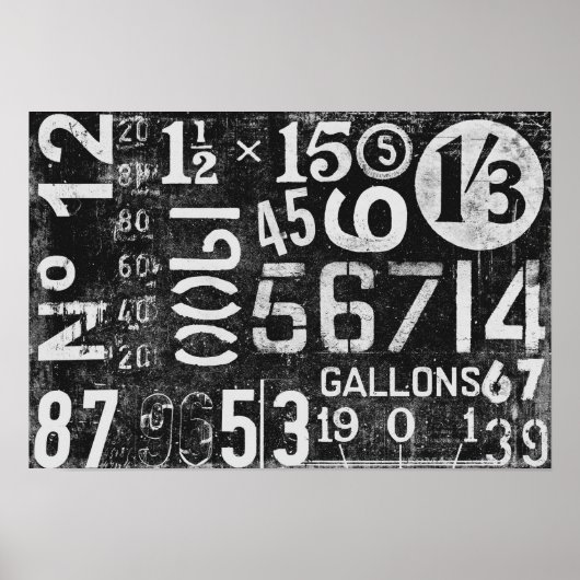 Poster getallen voor ontkoppeling of collage (Voorkant)