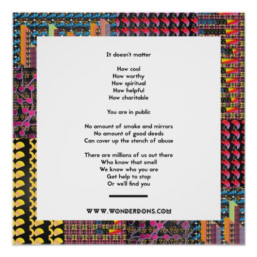 Poster gezegde dat je niet kunt verbergen (Voorkant)